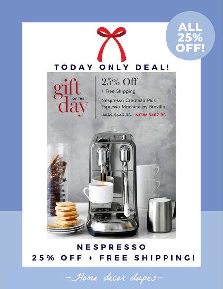 Happy Monday!! Sharing todays gift of the day!! Now get 25% OFF Nespresso!!! Perfect gift for any coffee, latte or espresso lover 🎁☕️ 

But it’s only for today and more Nespresso gift deals linked! 🤍

#LTKsalealert #LTKhome #LTKGiftGuide