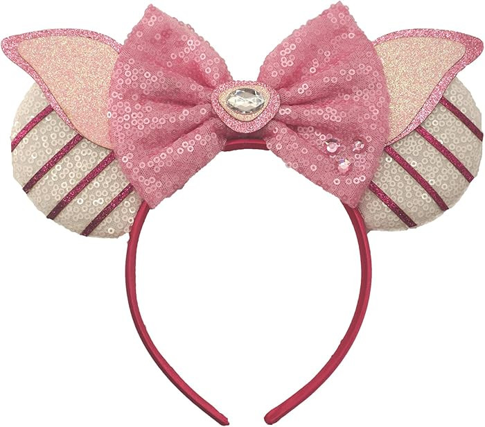 ZHENNAN Glitter Piglet Bows Ears Headbands for Women, Piglet Costume Hairbands Cartoon Themed Eve... | Amazon (US)