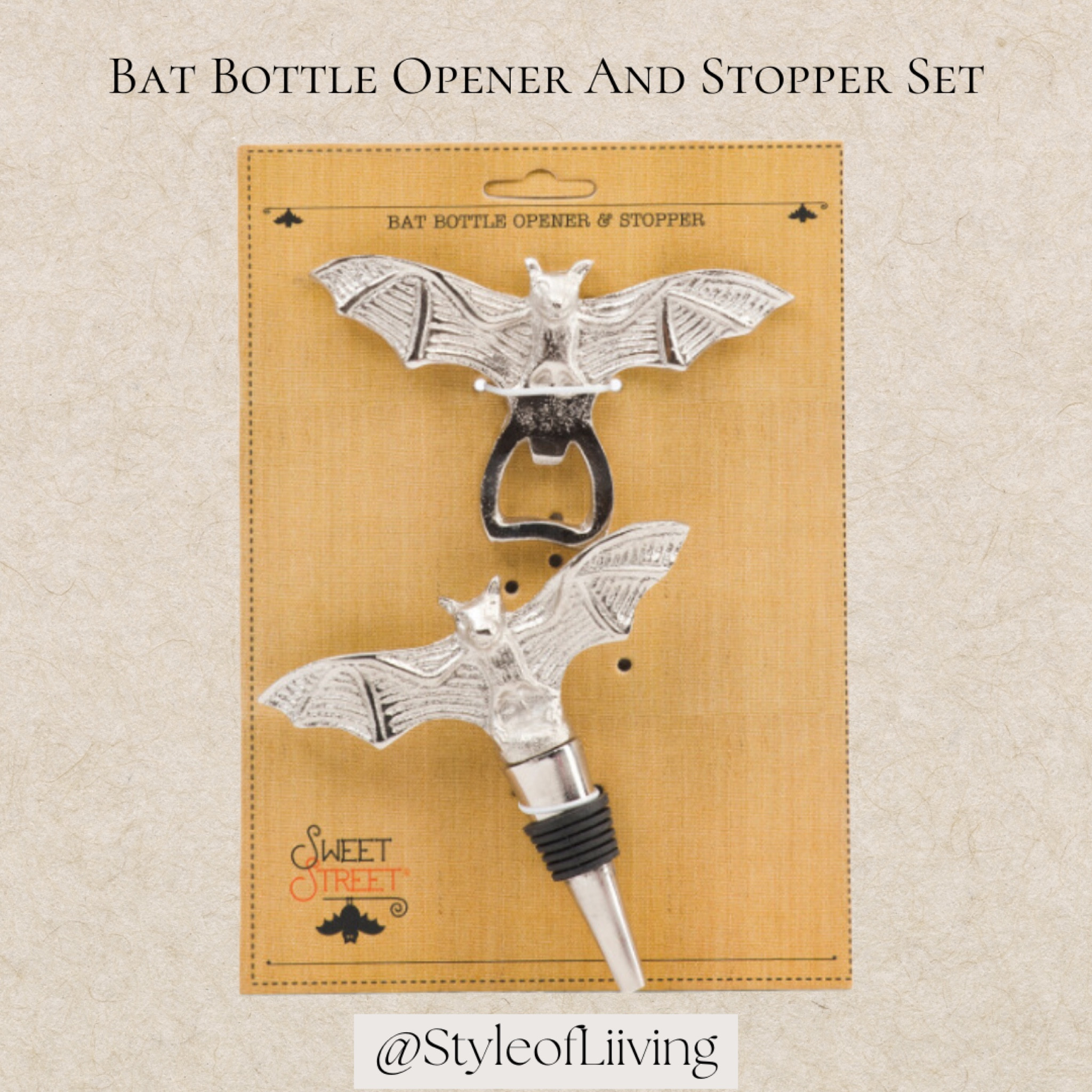Bat bottle opener and stopper set from TJ Maxx! Halloween kitchen bar tools and accessories.

#LTKHalloween #LTKFindsUnder50 #LTKHome