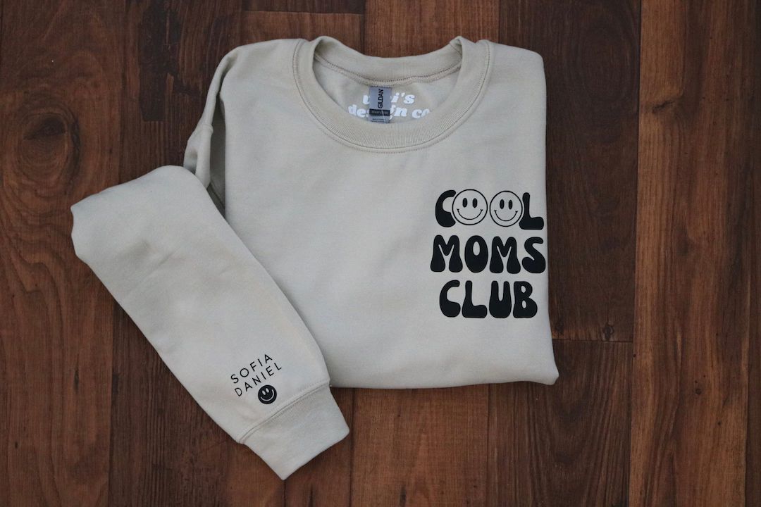 Cool Moms Club Sweatshirt, Mothers Day Gift, First Mothers Day Gift, Personalized Mom Sweater, Ne... | Etsy (US)