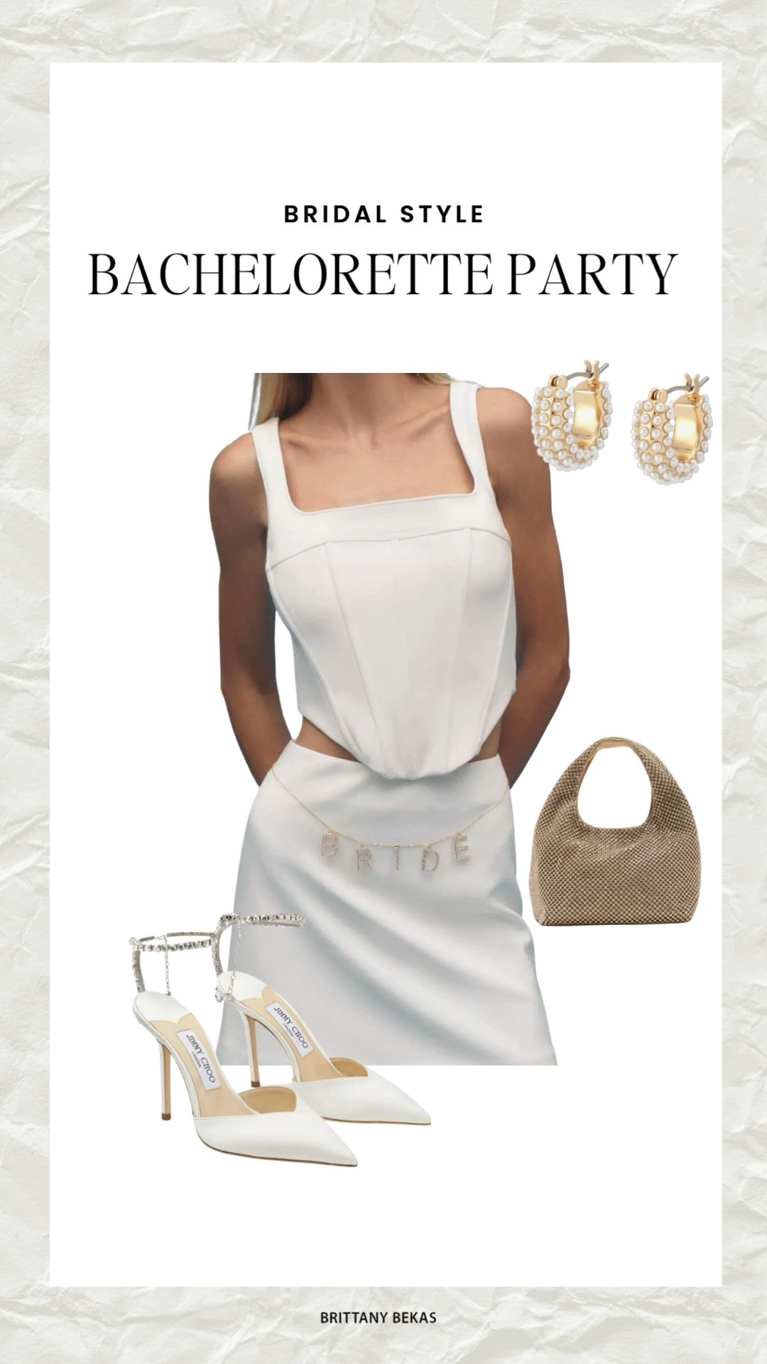 Bachelorette party style. Bride accessories. Bride fashion. Pearl earrings. Anthropology. Wedding heels. White shoes  