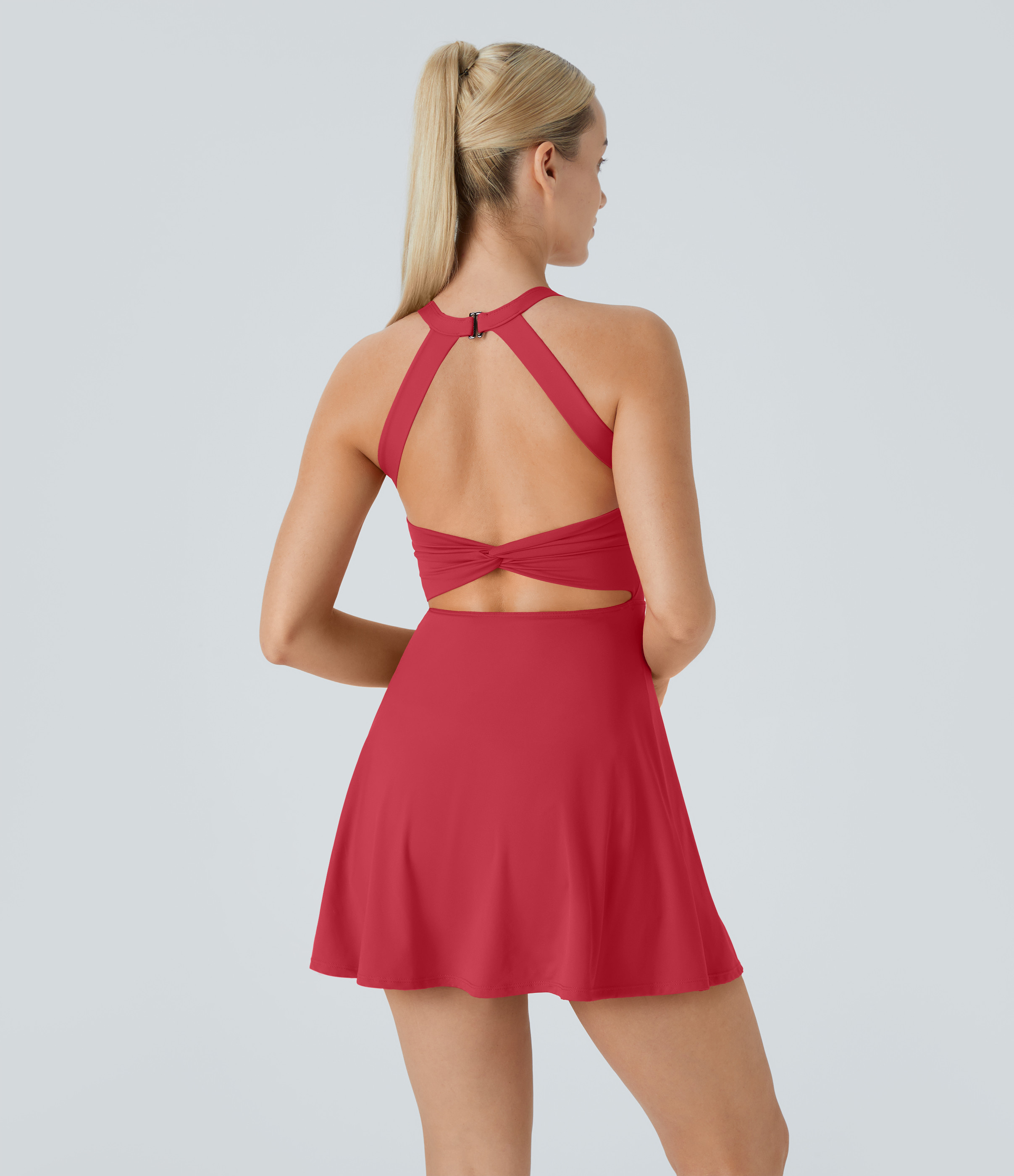 Halara Backless Twisted Active Dress Workout Dress - Winterberry - XS | HALARA