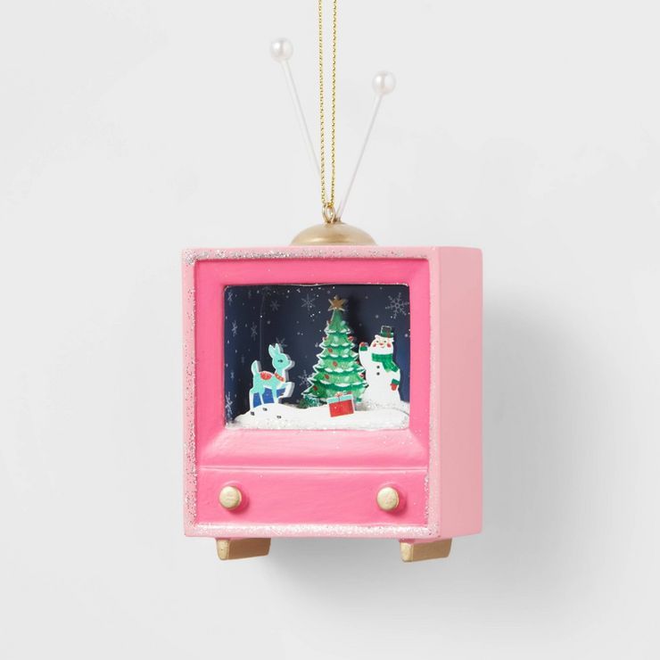 Pink Retro TV Christmas Tree Ornament - Wondershop&#8482; | Target