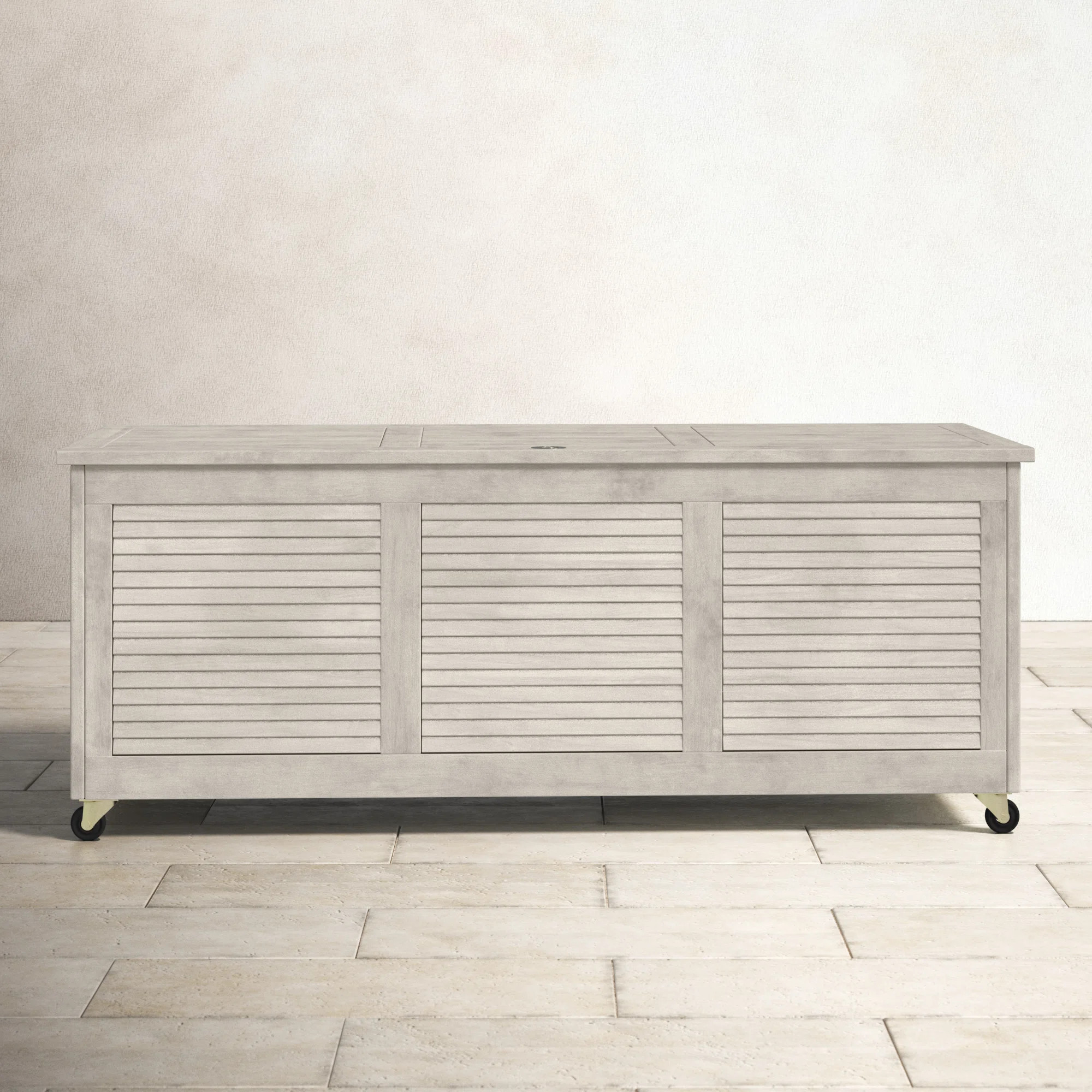Birch Lane™ Odette 47.2'' W 50 Gallons Solid Wood Eucalyptus Deck Box with Wheels | Wayfair North America