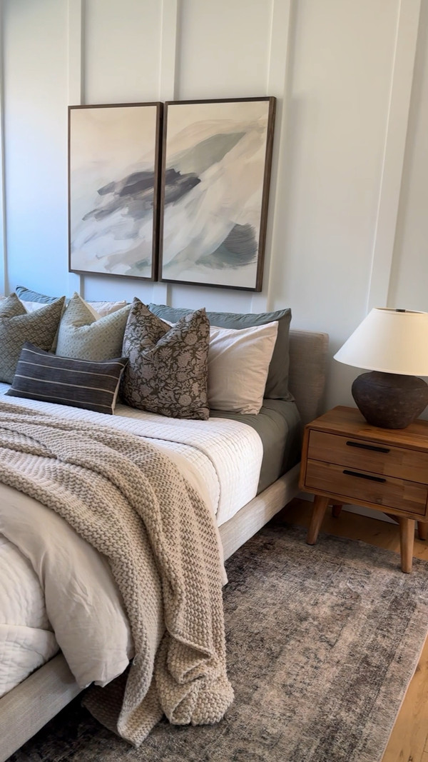 This bedroom is all about creating a serene and inviting space!