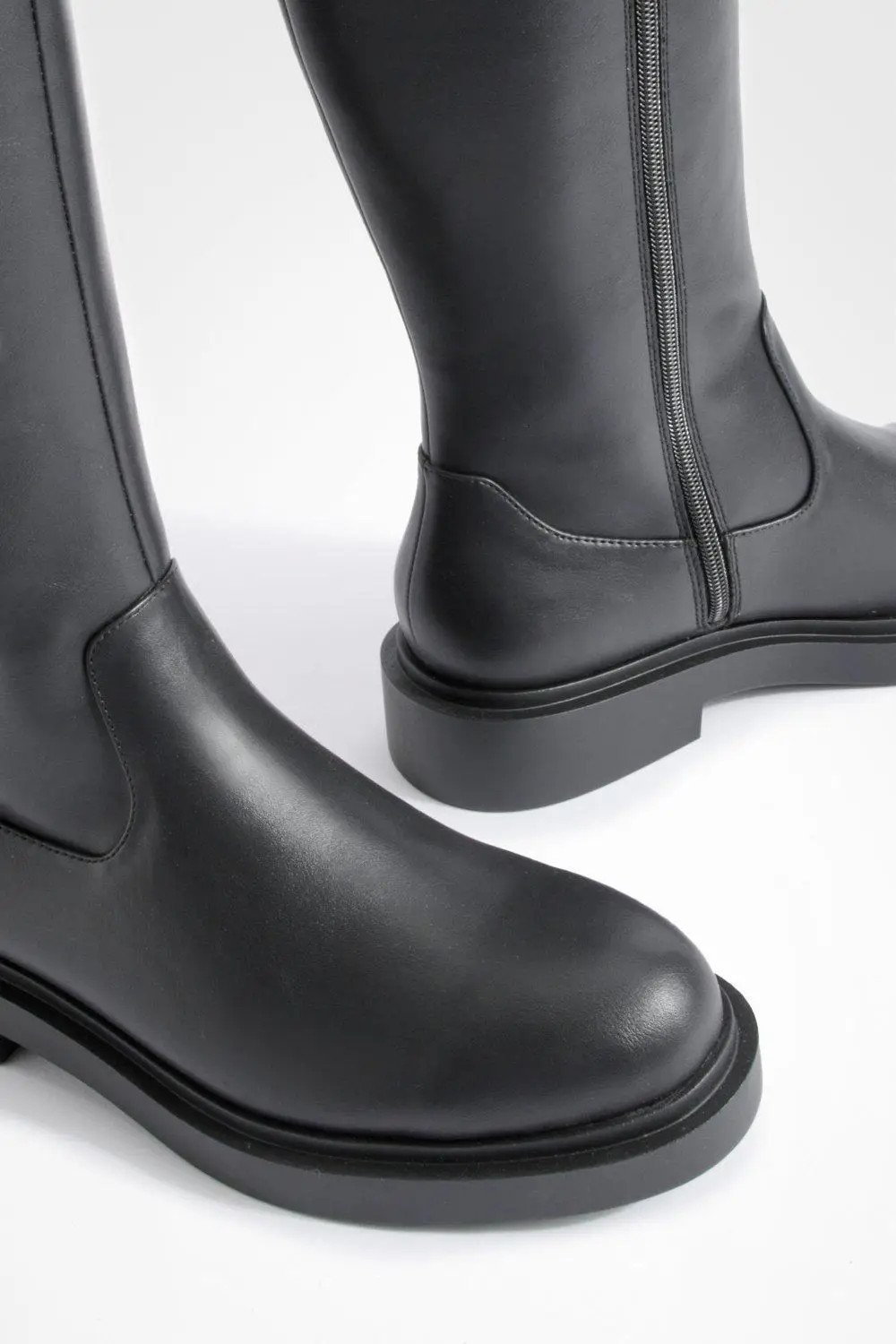 Minimal Chunky Knee High Boots | Boohoo.com (UK & IE)