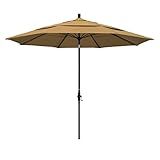 California Umbrella GSCUF118705-F72-DWV Patio Umbrella, Black Pole, Straw | Amazon (US)