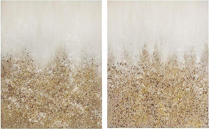 Madison Park Golden Glimmer 100% Hand Brush Embellished Canvas, 2 Piece Set, Each 22"W x 28"H x 1... | Amazon (US)