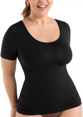 Shapermint Essentials Women's All Day Every Day Scoop Neck Shaper Top, Black, Medium | Belk