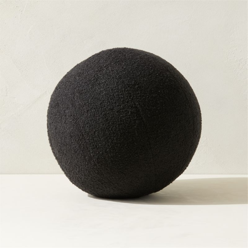 Silves Black Boucle Sphere Outdoor Pillow 12" + Reviews | CB2 | CB2