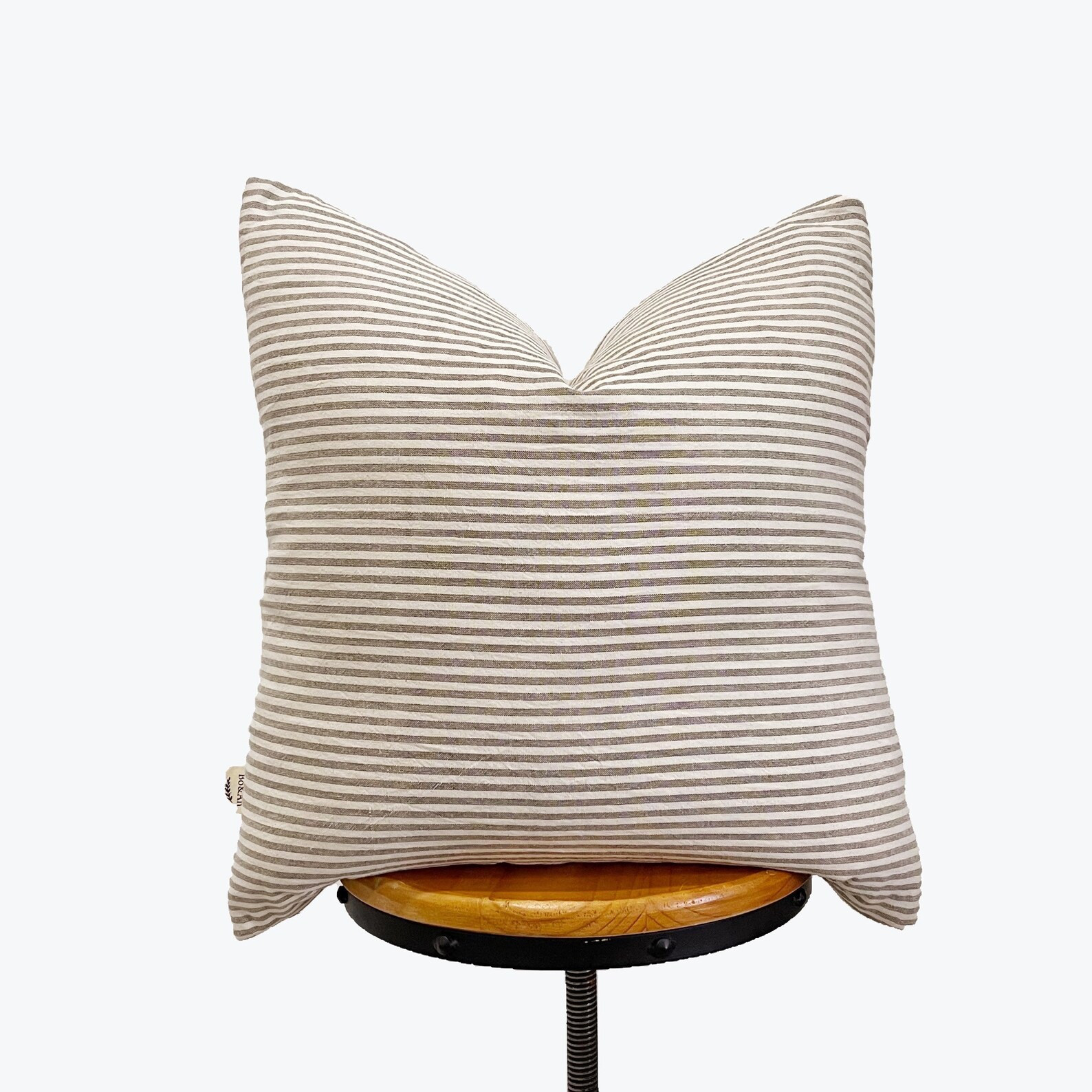 Chiangmai Native Cotton Pillow Cover Natural and Tan Striped | Etsy | Etsy (US)