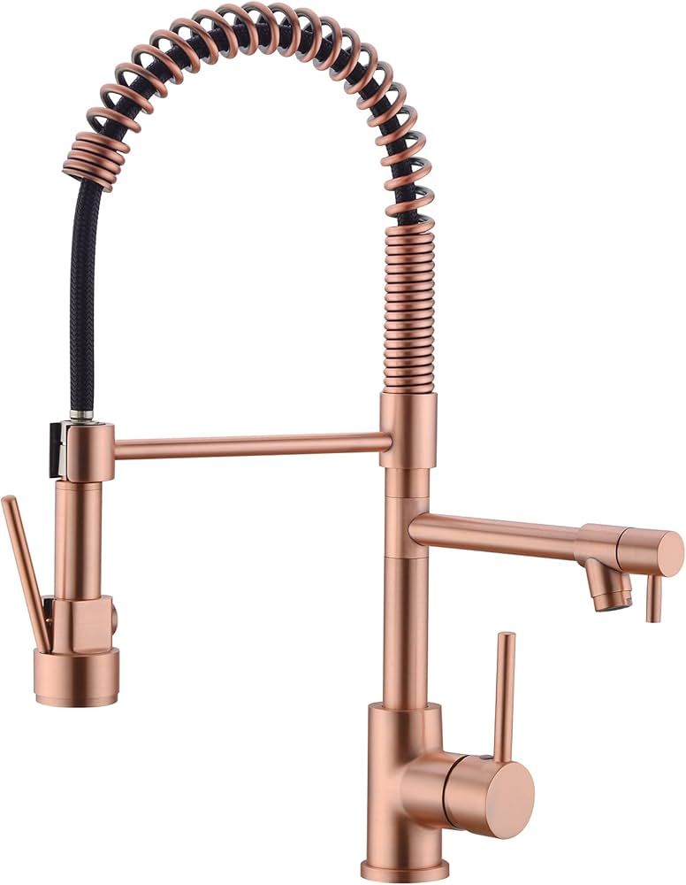 Avola Classical Kitchen Faucet,Single Handle Kitchen Sink Faucets,Copper Kitchen Faucet with Pull... | Amazon (US)