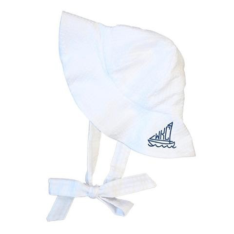 Harbor Seersucker Sun Hat | The Bella Bean