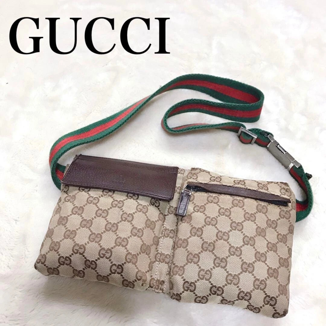 Auth VB18 GUCCI GG canvas Fanny Pack Bum Bag waist pouch sherry line | eBay | eBay US