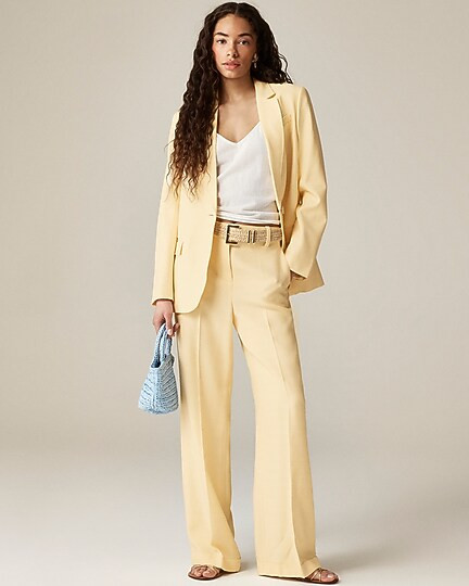 Cuffed wide-leg trouser in luster canvas | J. Crew US