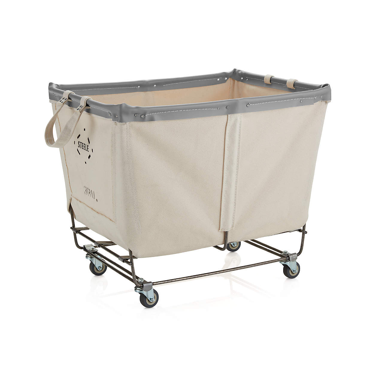 Steele Canvas 3-Bushel Rolling Laundry Hamper + Reviews | Crate & Barrel | Crate & Barrel