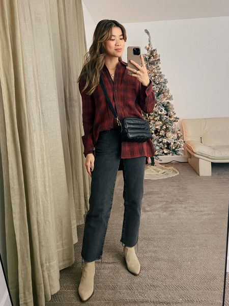 Madewell black and red plaid button-down top paired with black denim jeans and tan suede western booties!

Top: XXS/XS
Bottoms: 00/0
Shoes: 6

#winter
#winterfashion
#winterstyle
#winteroutfits
#giftsforher
#madewell
#booties 

#LTKHoliday #LTKstyletip #LTKSeasonal