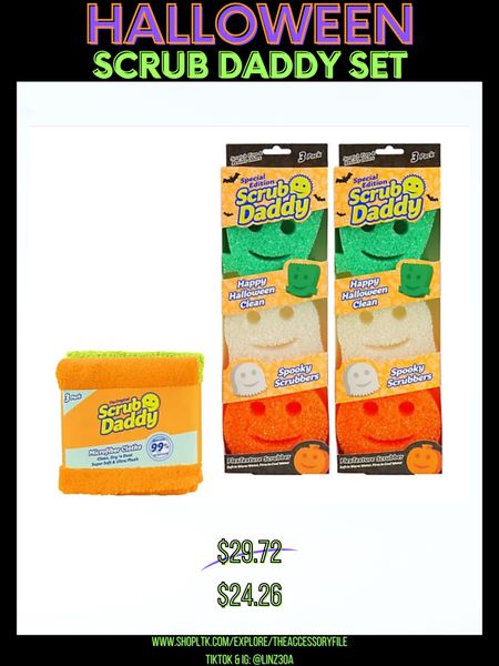 Halloween Scrub Daddy sponge set 

QVC finds, for the home, home decor, Halloween, home cleaning products 

#LTKsalealert #LTKhome #LTKHalloween