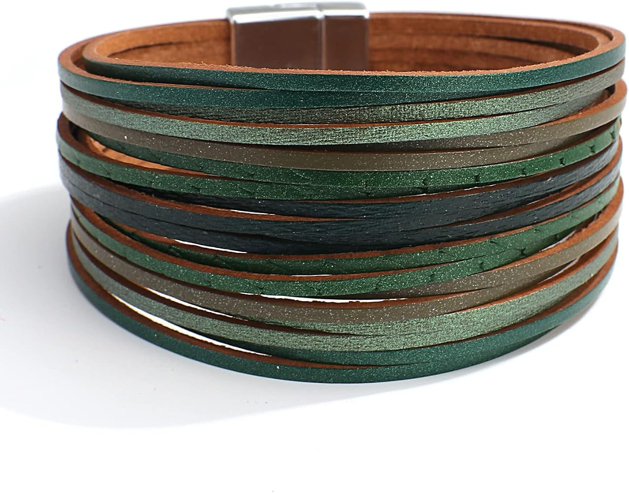 hotoo Handmade Layered Leather Bracelets Wrap for Women Stackable Chunky Colored Men Cuff Bracele... | Amazon (US)