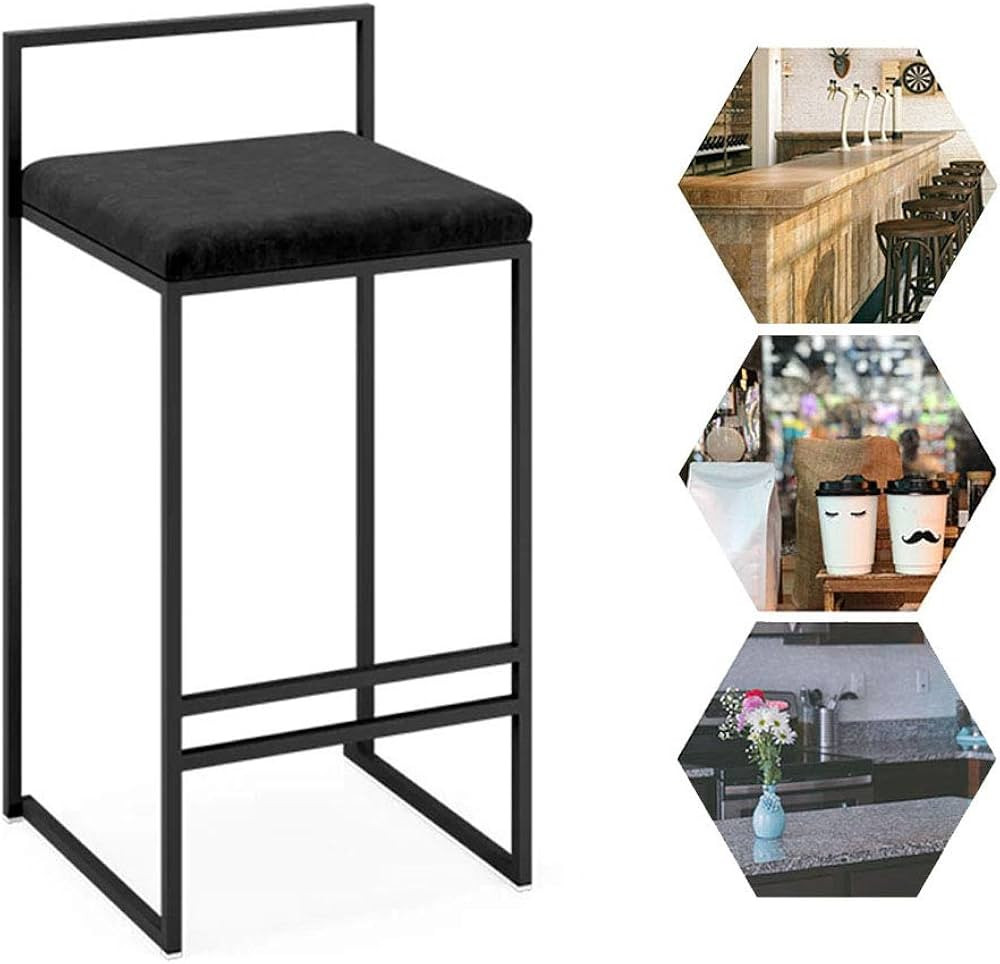 URINGO Bar Stools Bar Chair Counter Height Stools with Backrest and Metal Footrest, Kitchen Stool... | Amazon (US)