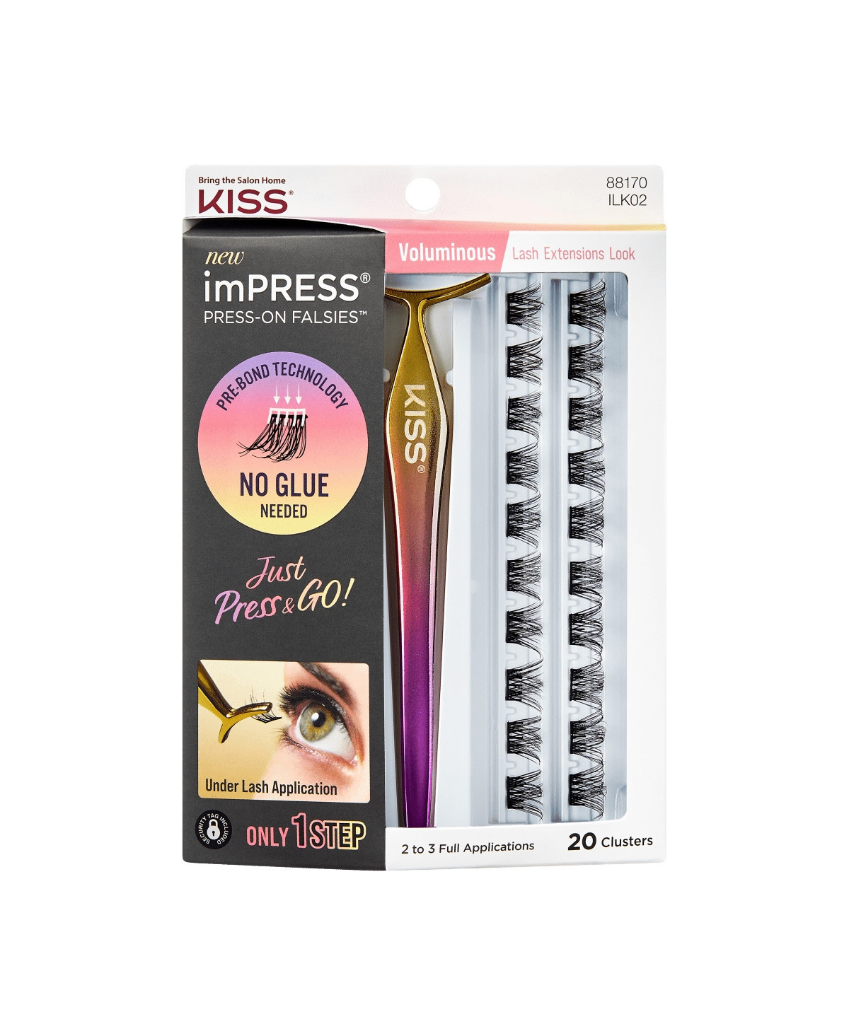 imPRESS Press-On Falsies Eyelash 20 Clusters Kit - Black | Macy's
