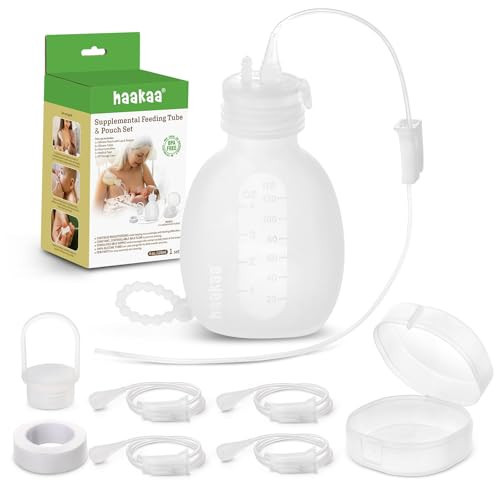 haakaa Supplemental Feeding Tube & Pouch Set,Baby Supplemental Nursing System,SNS Breastfeeding System,Food Grade Silicone | Amazon (US)