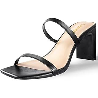 The Drop Women's Avery Square Toe Two Strap High Heeled Sandal | Amazon (US)