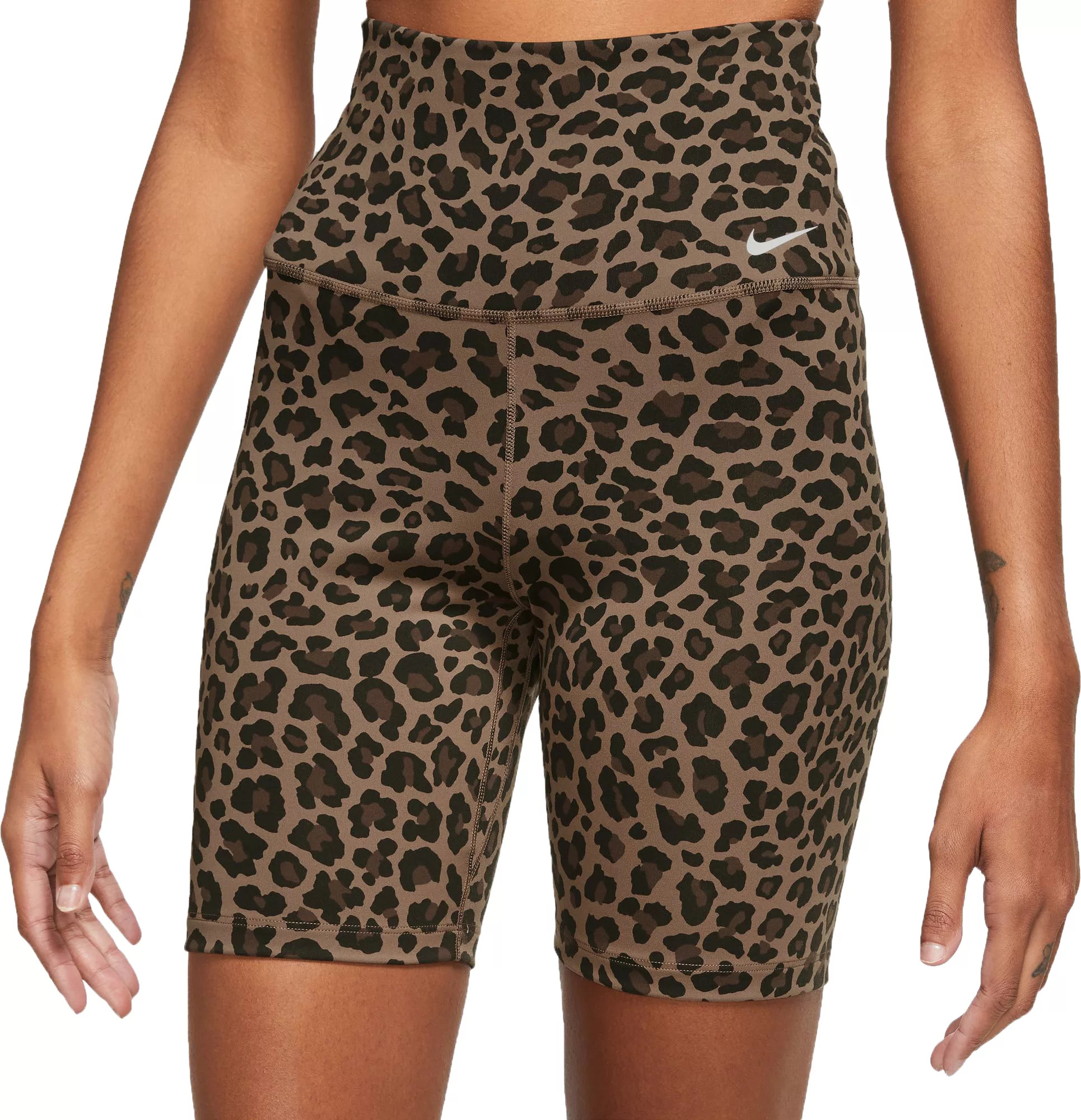 Nike Women's Nike One High-Waisted 7"" Leopard Print Biker Shorts | Dick's Sporting Goods