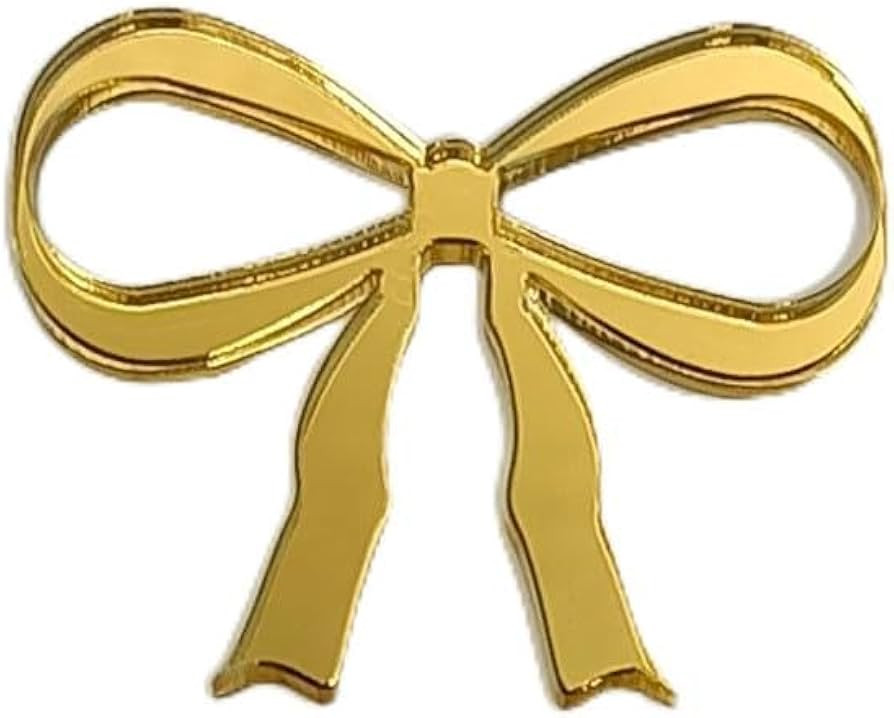 20pcs of Gold Mirror Bow Shaped Drink Name Tag,Mirrored Bow Wedding Drink Tag,Wine Tags Blanks,Ac... | Amazon (US)