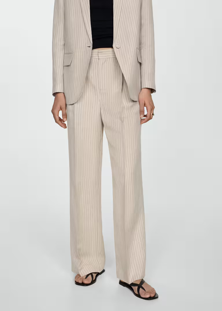 Striped suit trousers -  Women | Mango United Kingdom | MANGO (UK)