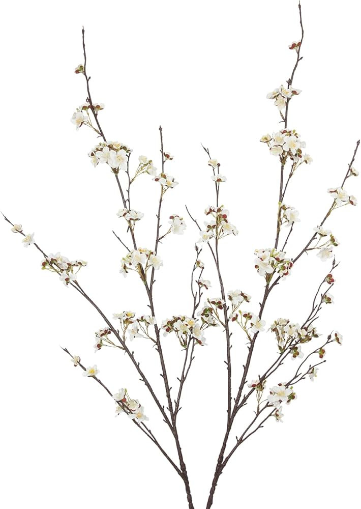 2 Pcs Cherry Blossom Branches Long Stems Fake Flowers for Spring Summer Indoor Home Decor 52" Whi... | Amazon (US)