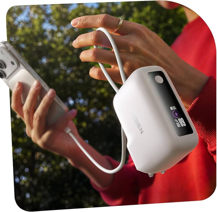 LISEN 3 in 1 Travel Essentials Power Bank, 7000mAh 35W Fast Charging Portable Charger with Wall P... | Amazon (US)