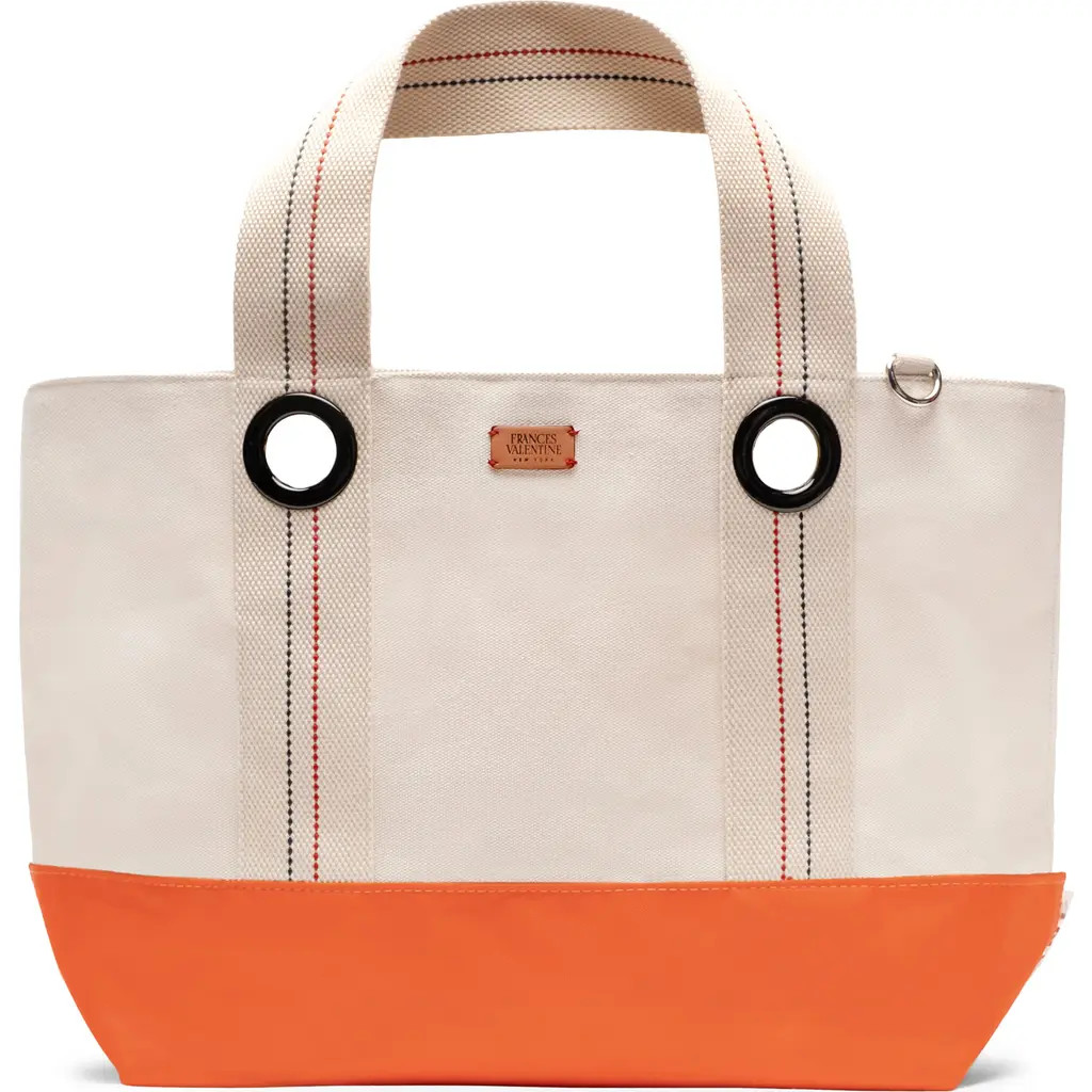 Frances Valentine Summer Cotton Canvas Tote in Natural/orange at Nordstrom | Nordstrom