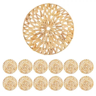 Woven Placemats, 14.8" Round Boho Placemats, Set Of 12, Water Hyacinth Placemats | Wayfair Professional