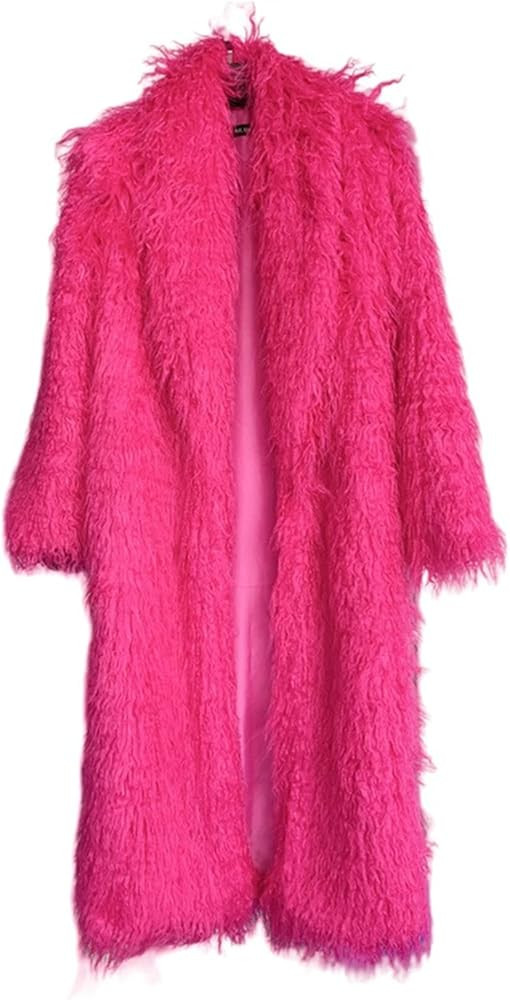 Women's Fluffy Faux Fur Long Overcoat Winter Spring Warm Outwear Parka Coat | Amazon (US)