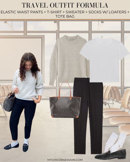As I gear up for some summer travel, I’m getting travel outfit inspiration from past looks. Here’s an idea to recreate! Everlane alpaca sweater, white t-shirt, Everlane dream pants, tote bag, and socks with loafers 

#LTKFindsUnder100 #LTKTravel