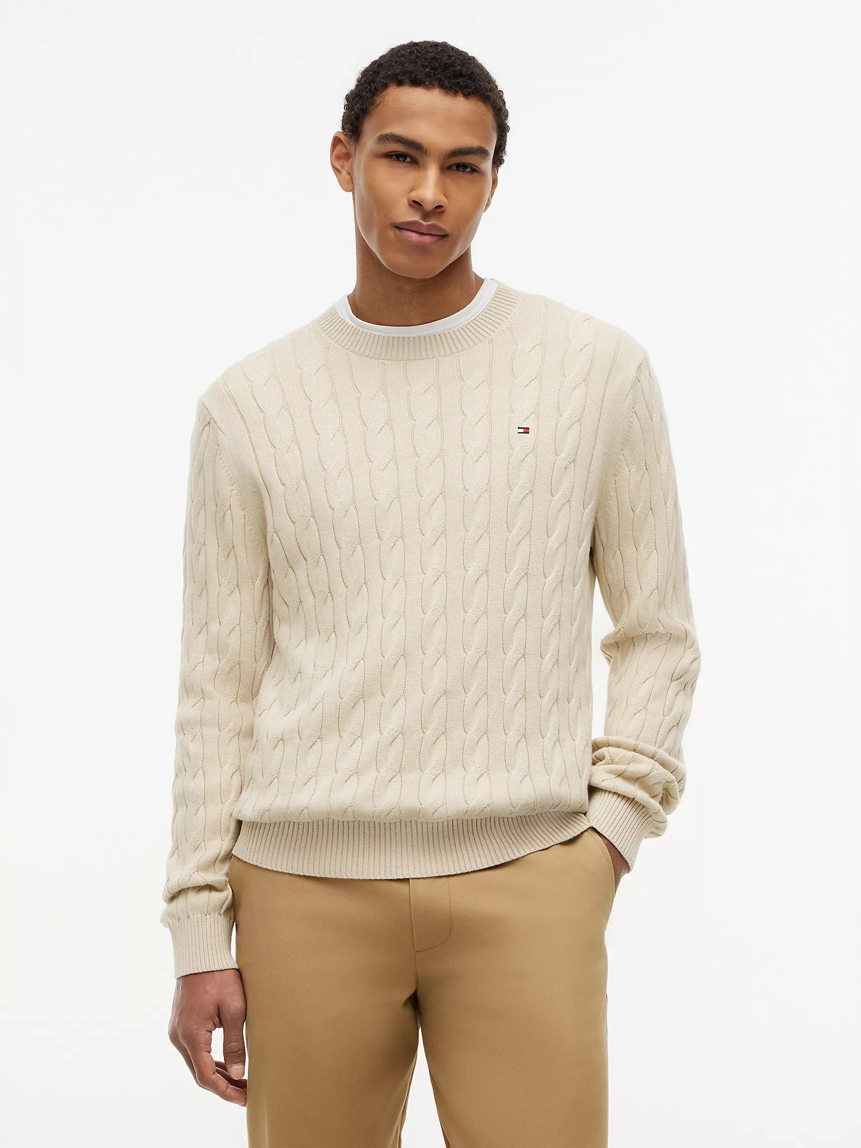 Cable Knit Crewneck Sweater | Tommy Hilfiger | Tommy Hilfiger (US)