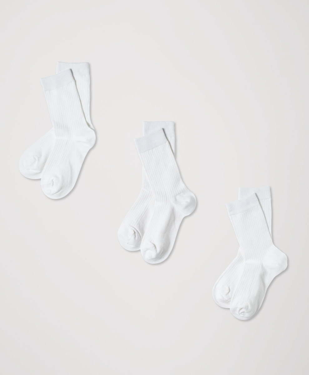 Women's White The Perfect Crew Socks 3-Pack 1S | Pact Apparel