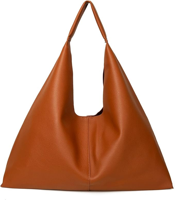 Leather Tote Bag, Oversized Hobo Bags, Large Tote Bag for Women Work, Vegan Leather Handbags Trav... | Amazon (US)