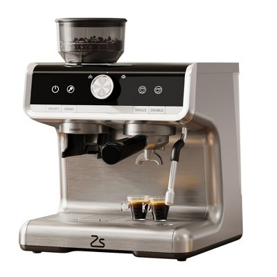 20 Bar Espresso Machine w/ Grinder – PID Temp Control, Milk Frother, 2.8L Water Tank, Silver | Target
