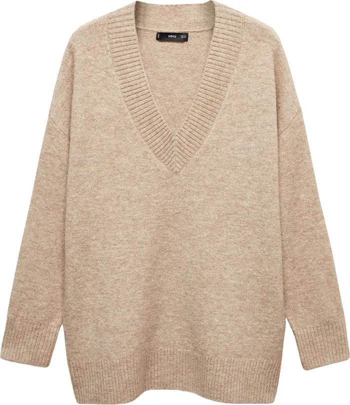 MANGO Oversize V-Neck Sweater | Nordstrom | Nordstrom