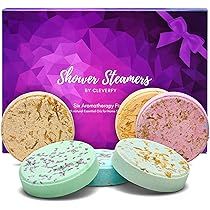 Cleverfy Aromatherapy Shower Steamers - Variety Pack of 6 Shower Bombs with Essential Oils. Purple S | Amazon (US)