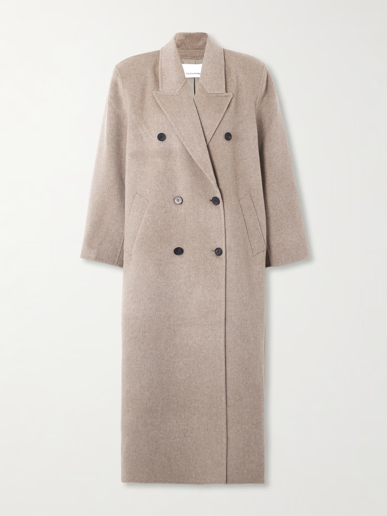 The Frankie Shop - Gaia Oversized Double-breasted Wool-blend Coat - Taupe - XS | NET-A-PORTER APAC