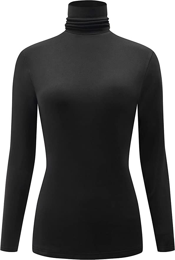 KLOTHO Casual Turtleneck Tops Lightweight Long Sleeve Soft Thermal Shirts for Women | Amazon (US)