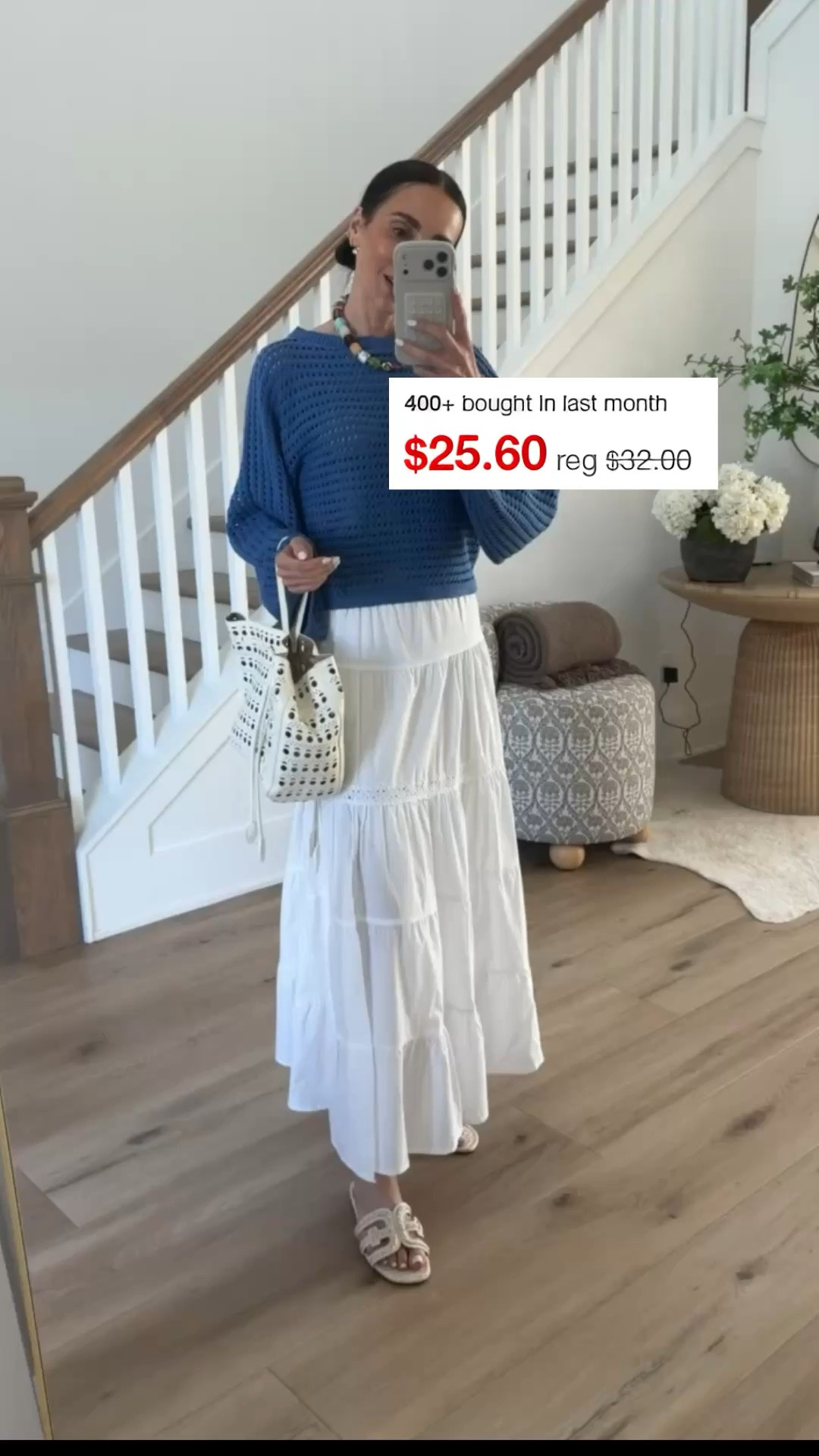 Target 20% off dresses and skirts.
This beautiful white skirt is on sale. Spring outfit with white maxi skirt, target finds 2026.

blue sweater, white skirt, maxi skirt, summer outfit, casual chic, boho style, vacation outfit, everyday chic, annabrstyle

#LTKOver40 #LTKSaleAlert