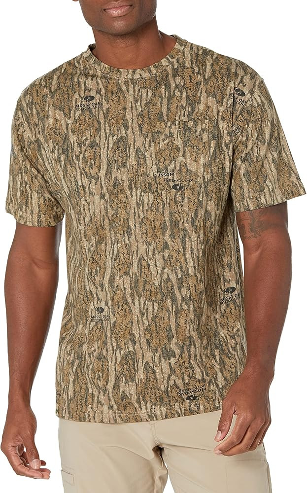 Mossy Oak Mens Camo Hunting Shirt Short Sleeve Cotton | Amazon (US)