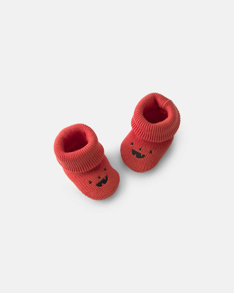 Carter's baby halloween pumpkin booties NB-3M Orange | Carter's Inc
