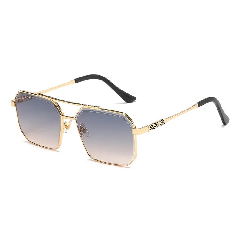 Large frame sunglasses double bridge men s sunglassesGolden | Walmart (US)