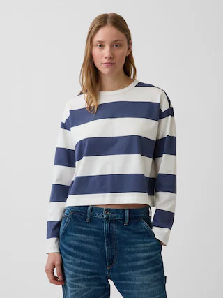 Knit Oversized Crop T-Shirt | Gap (US)