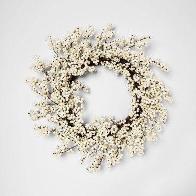 22" Artificial Berry Wreath White - Threshold™ | Target